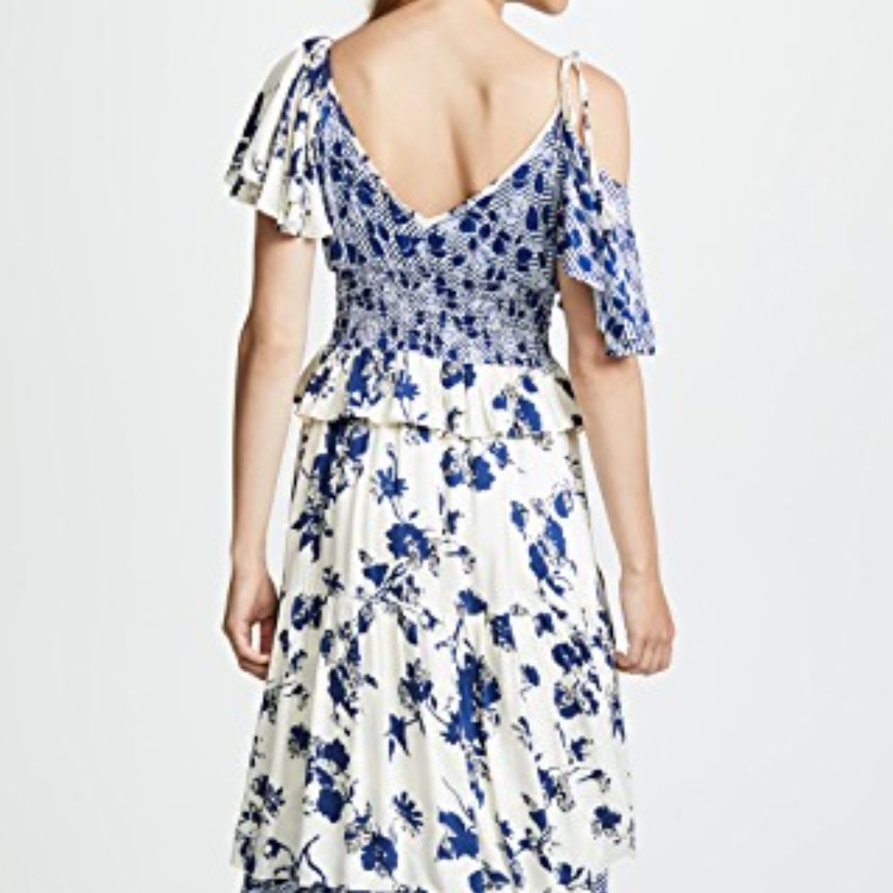 NWT MISA Liv Floral-Print Ruffle High-Low - Picture 5 of 8